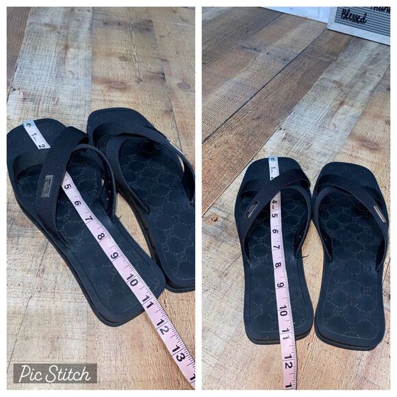 Gucci canvas slides sandals 9D - Picture 11 of 11